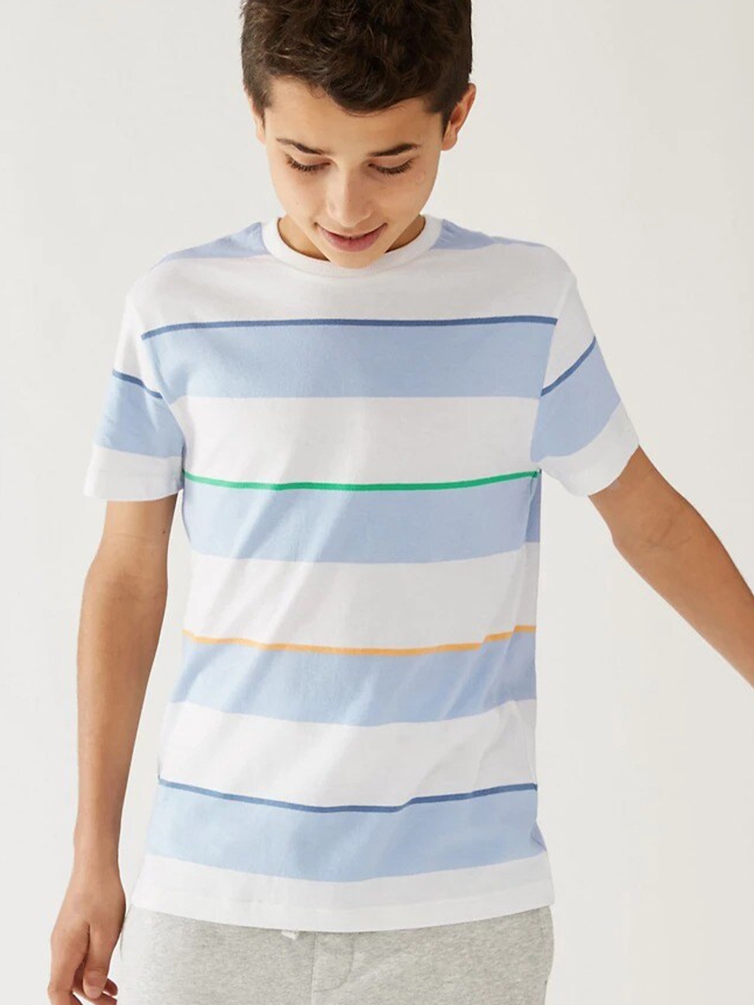 

Marks & Spencer Boys Striped Round Neck T-shirt, Blue