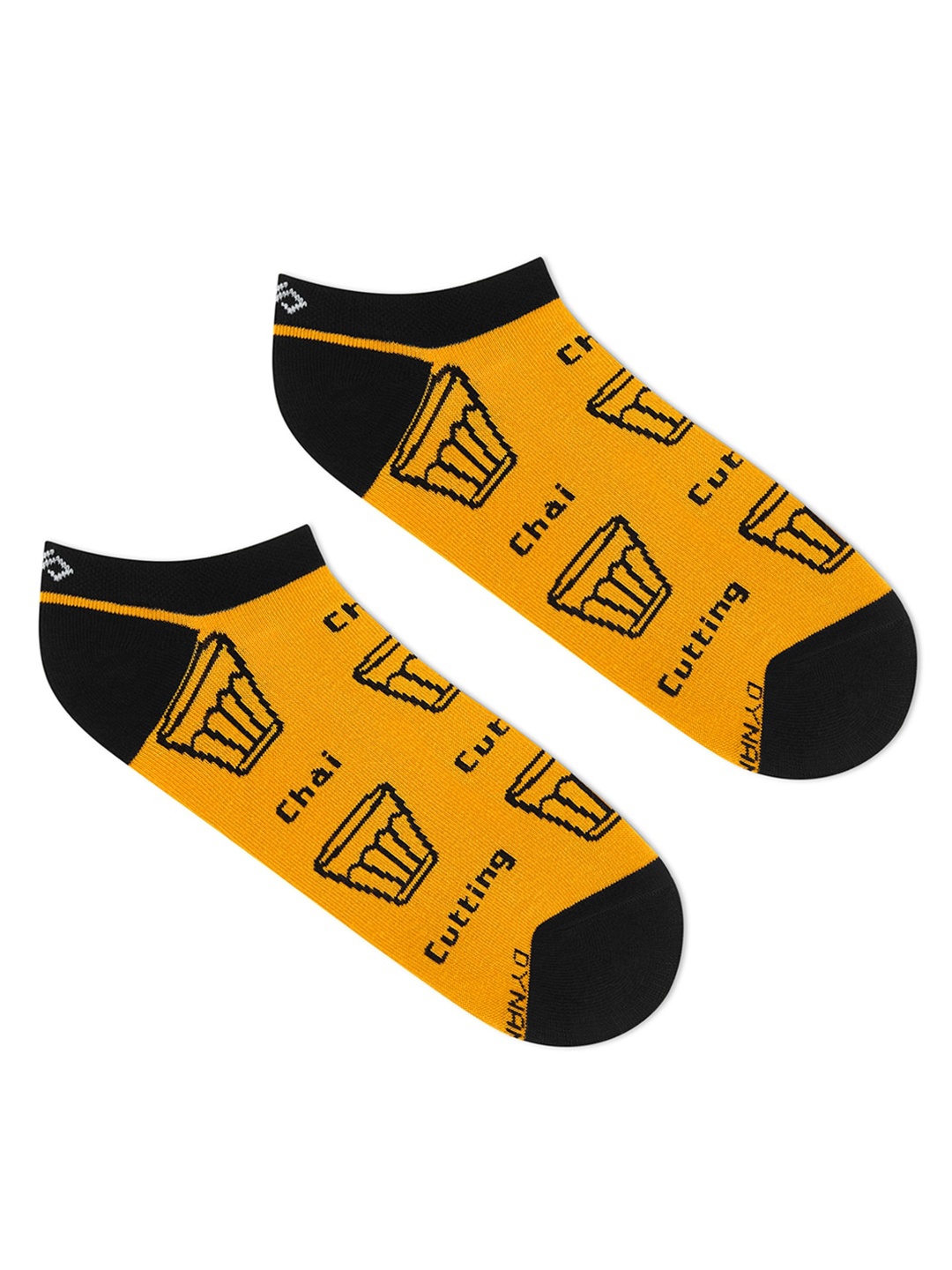 

Dynamocks Patterned Ankle Length Socks, Mustard