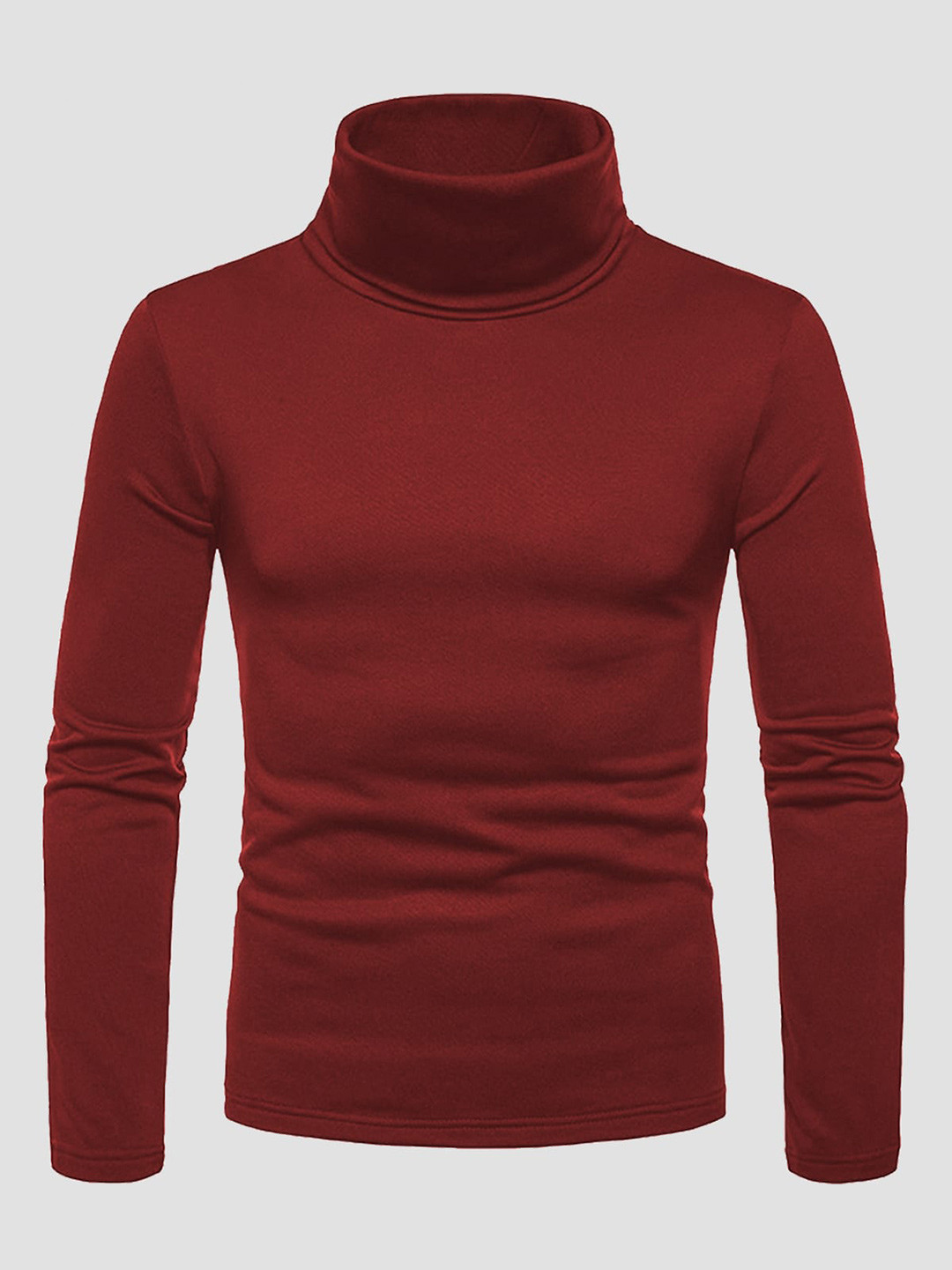 

CLAFOUTIS High Neck Long Sleeves T-shirt, Maroon