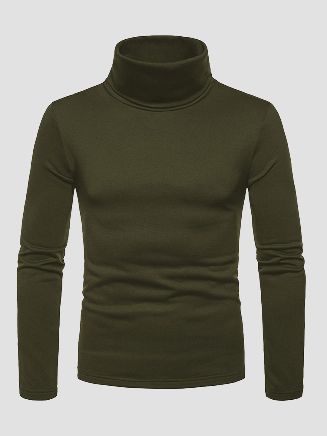 

CLAFOUTIS Turtle Neck Long Sleeve T-shirt, Olive