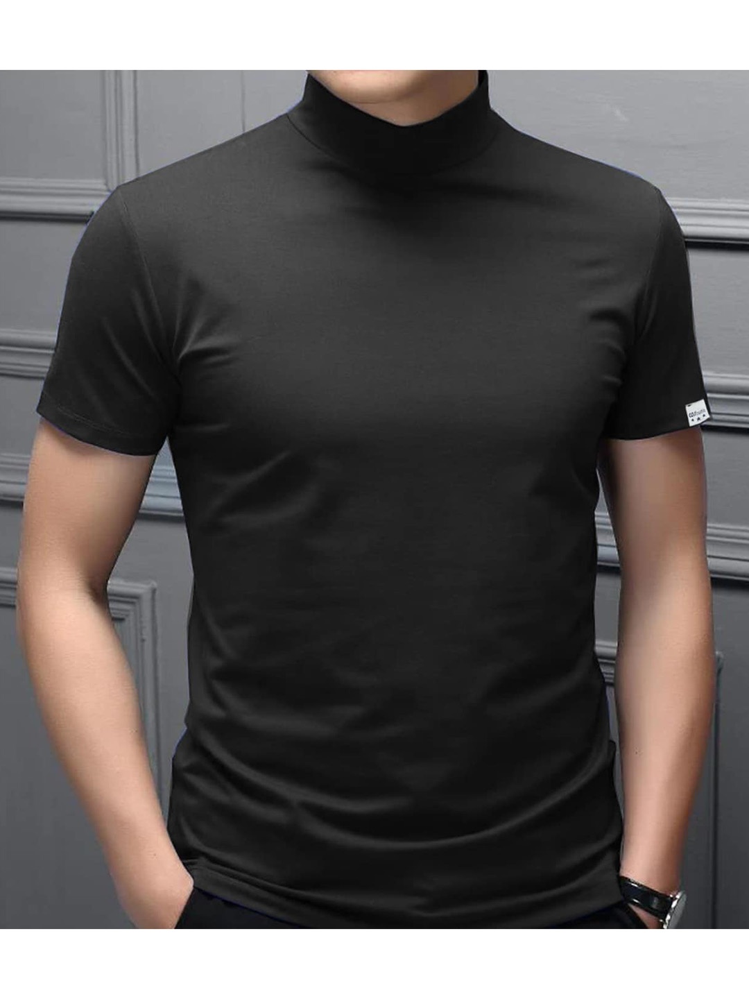 

CLAFOUTIS High Neck Slim Fit T-shirt, Black