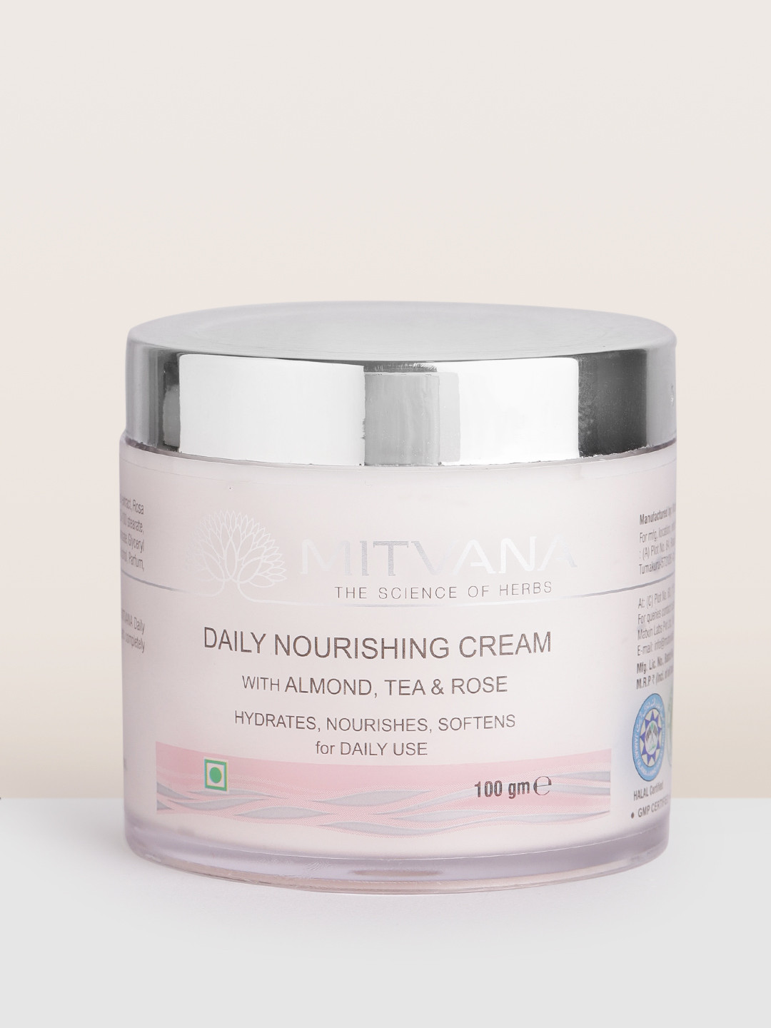 

MITVANA Daily Nourishing Cream With Almond, Tea & Rose -100 Gm, White