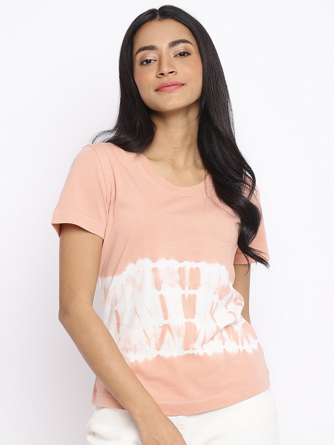 

Fabindia Tie And Dye Dyed Cotton Top, Peach