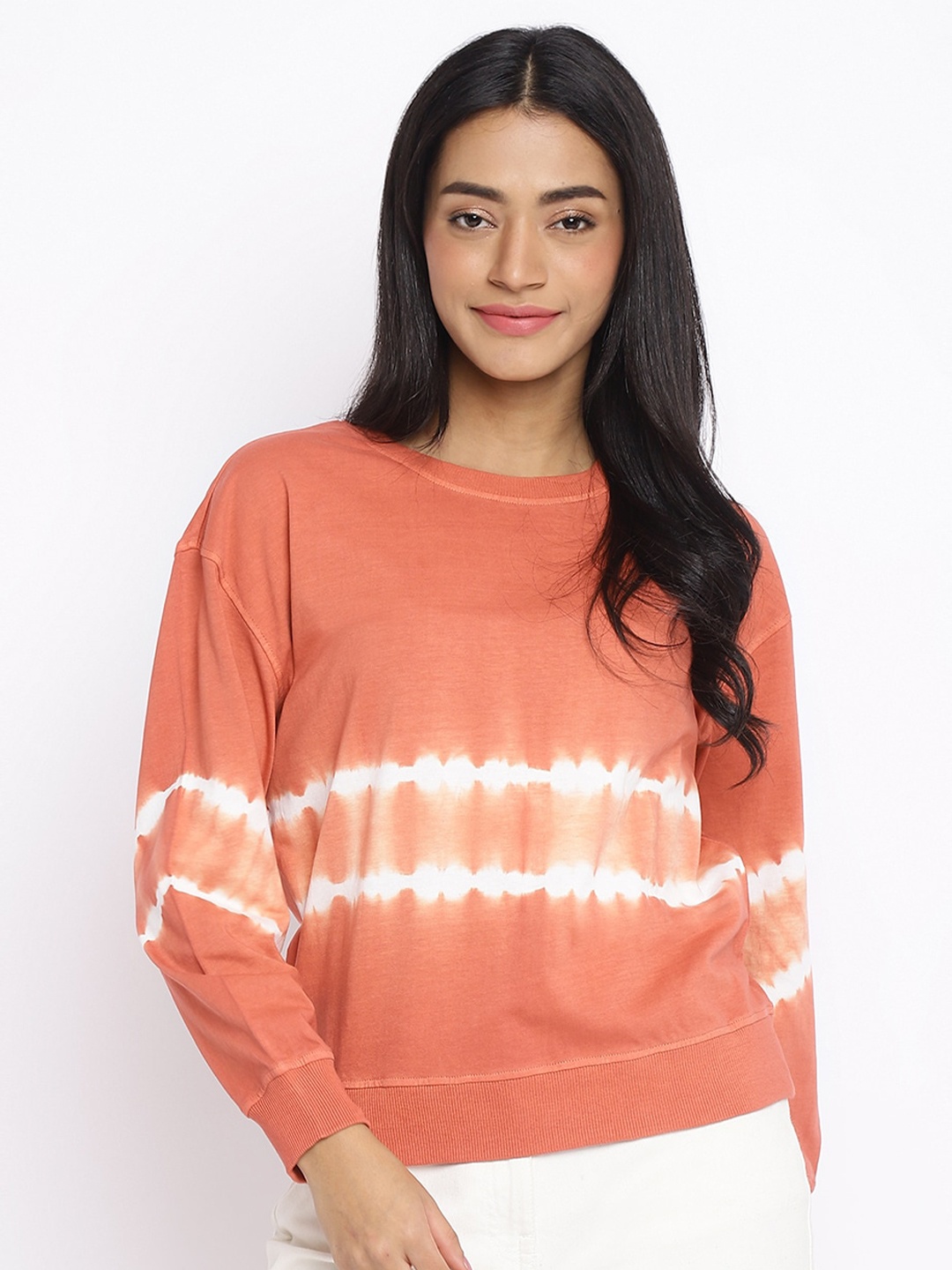 

Fabindia Tie And Dyed Cotton Pullover, Coral