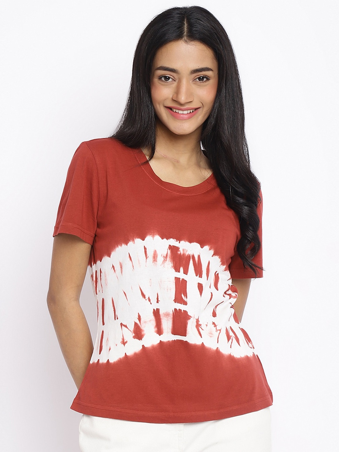 

Fabindia Tie and Dye Cotton Top, Red