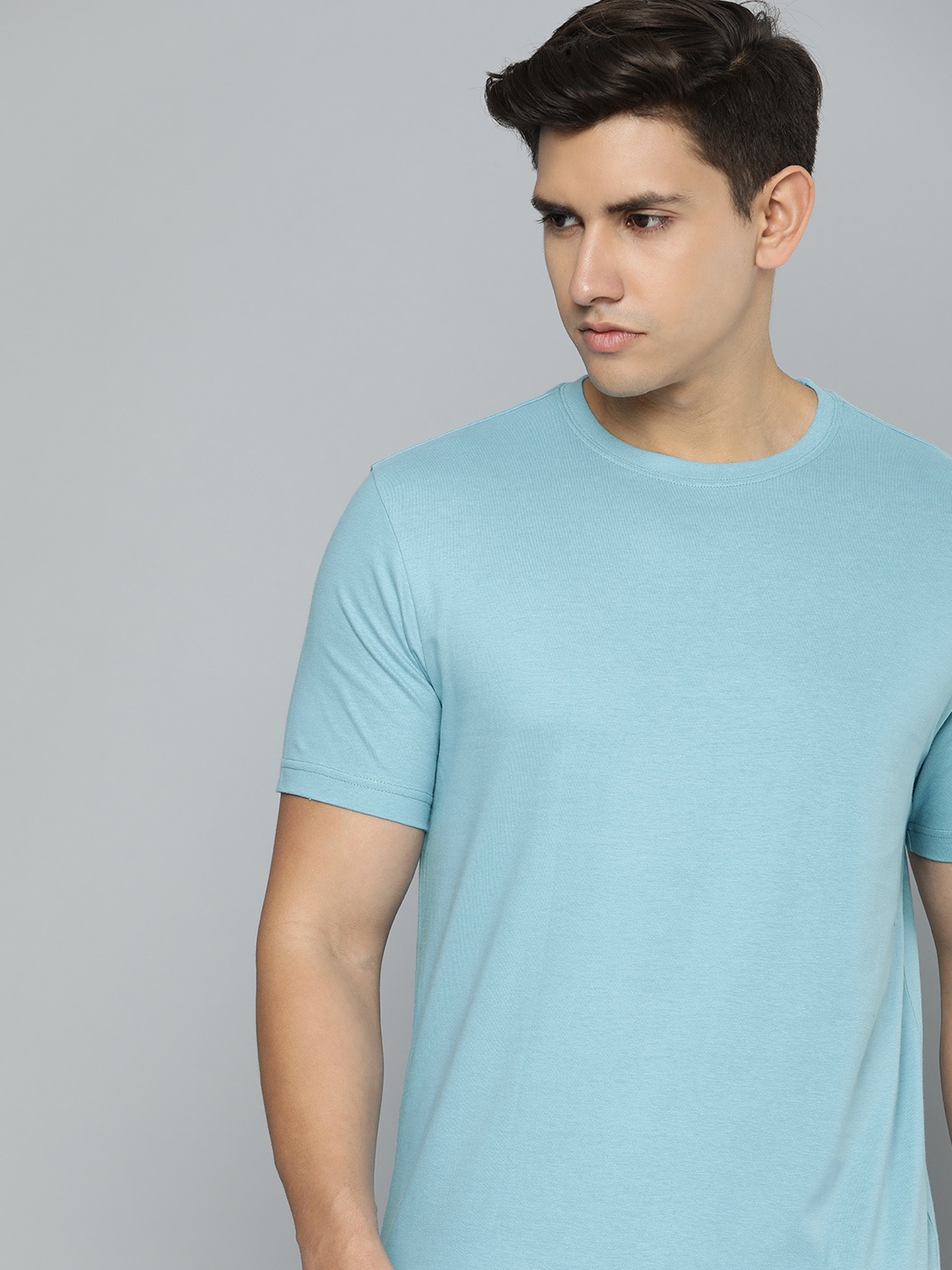 

ether Men Solid Regular Fit T-shirt, Blue