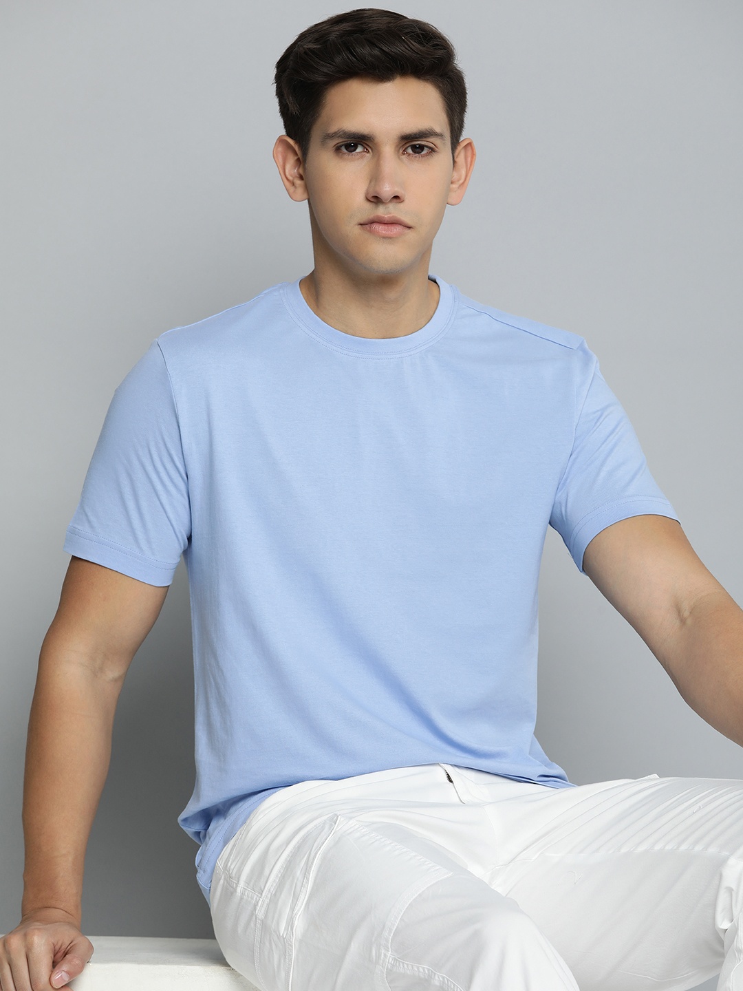 

ether Men Solid T-shirt, Blue