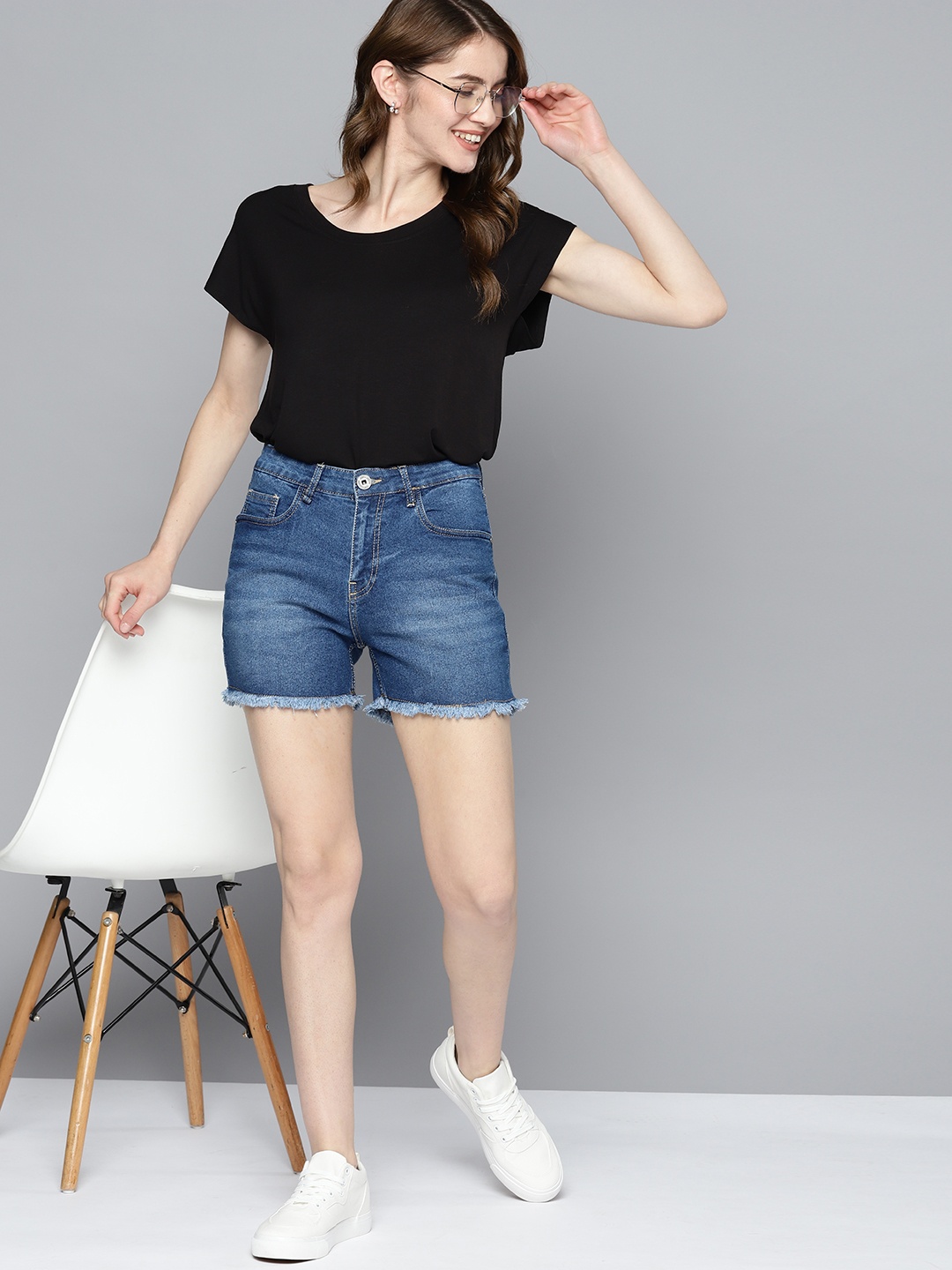 

Mast & Harbour Regular Fit Denim Shorts, Blue