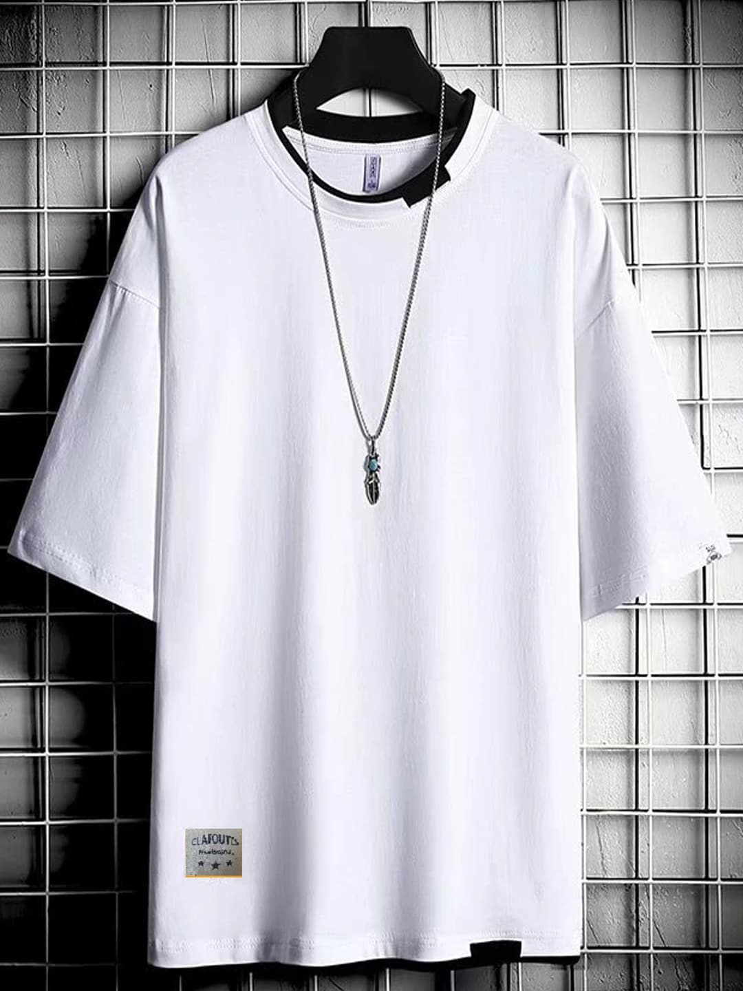 

CLAFOUTIS Round Neck Raw Edge T-shirt, White