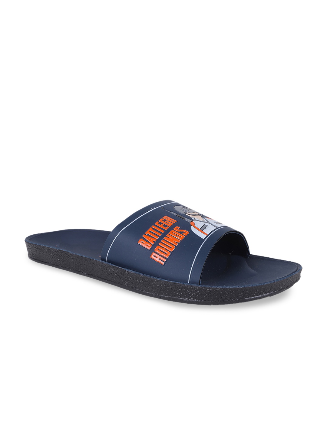 

FABBMATE Men Printed Open Toe Sliders, Navy blue