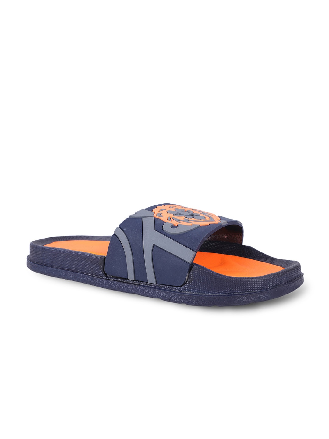 

FABBMATE Men Printed Open Toe Sliders, Orange