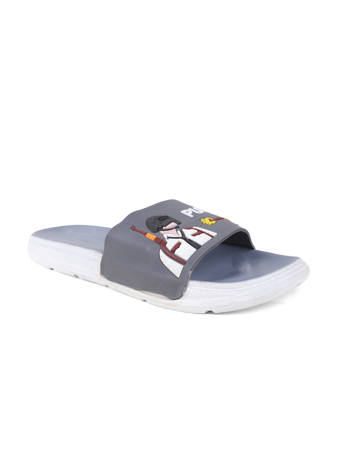 

FABBMATE Men Printed Open Toe Sliders, Grey