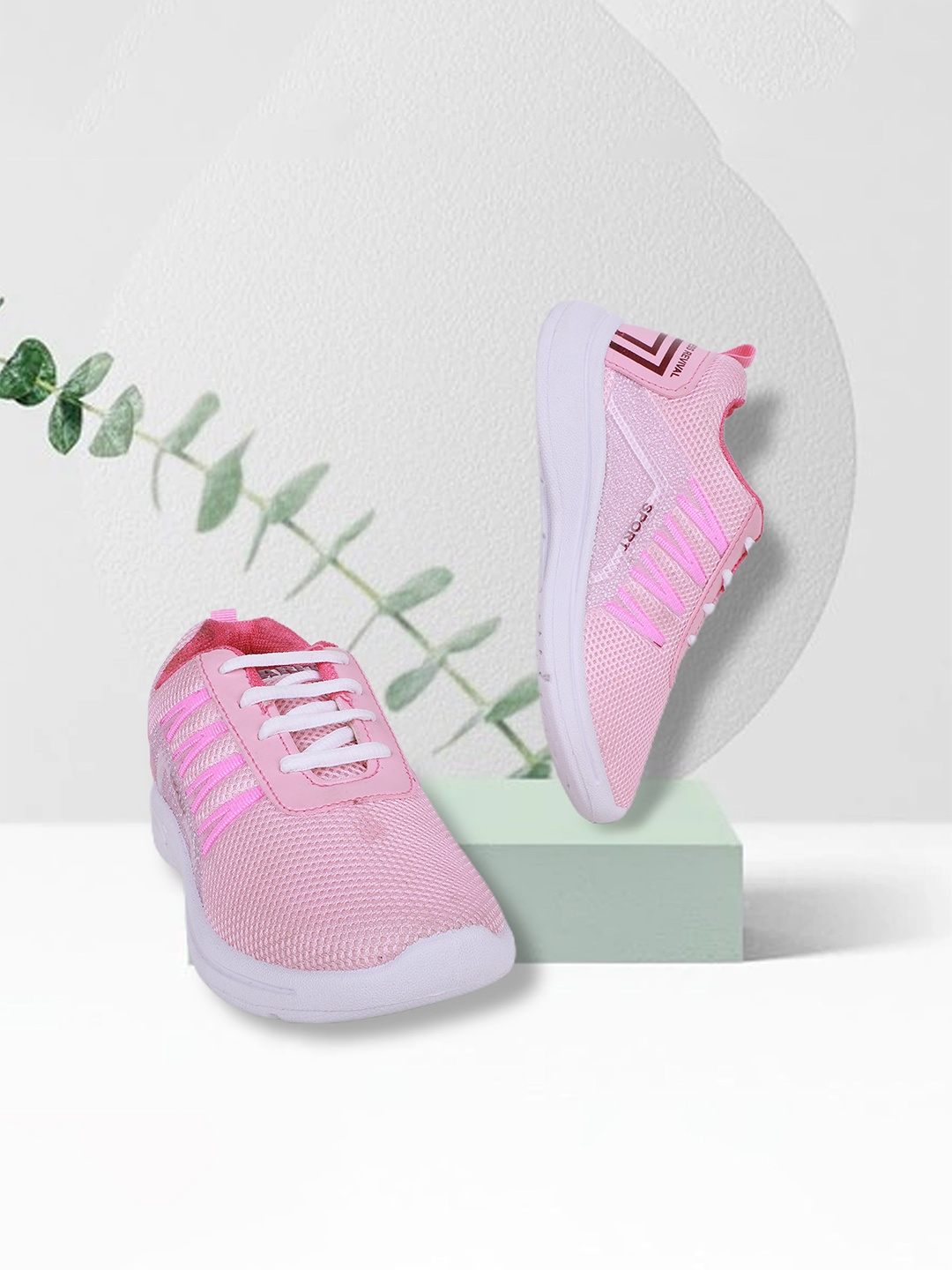 

FABBMATE Women All Rounder Walking Non-Marking Shoes, Pink