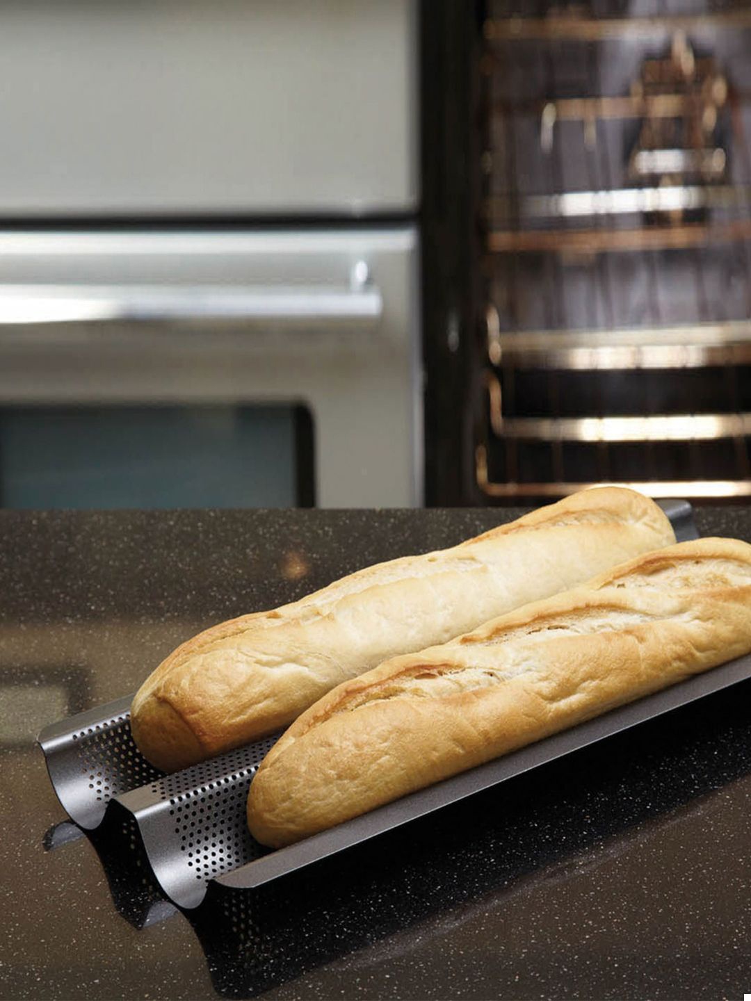 

MasterClass Crusty Bake Silver Toned Textured Non Stick Baguette Tray