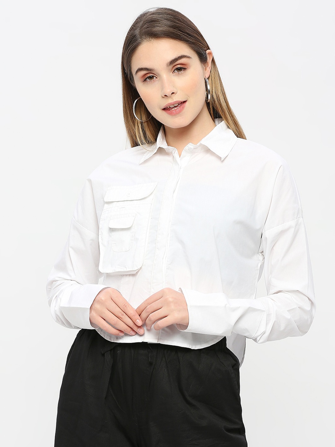 

Remanika Comfort Spread Collar Cotton Casual Shirt, White