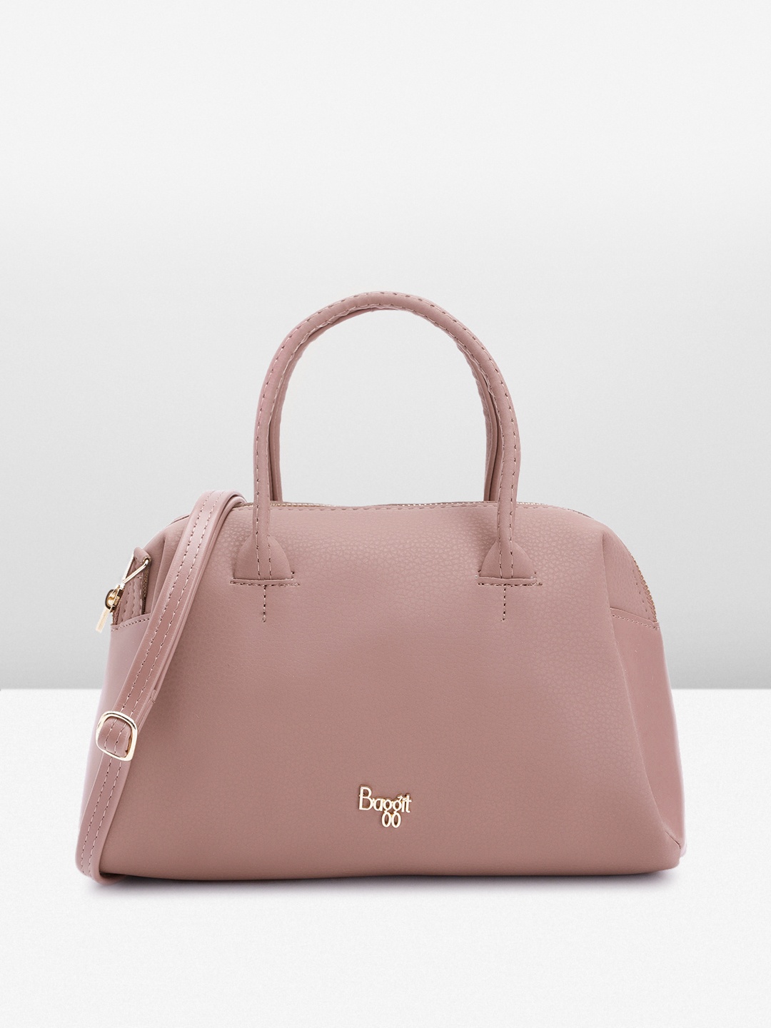 

Baggit Solid PU Structured Handheld Bag, Mauve