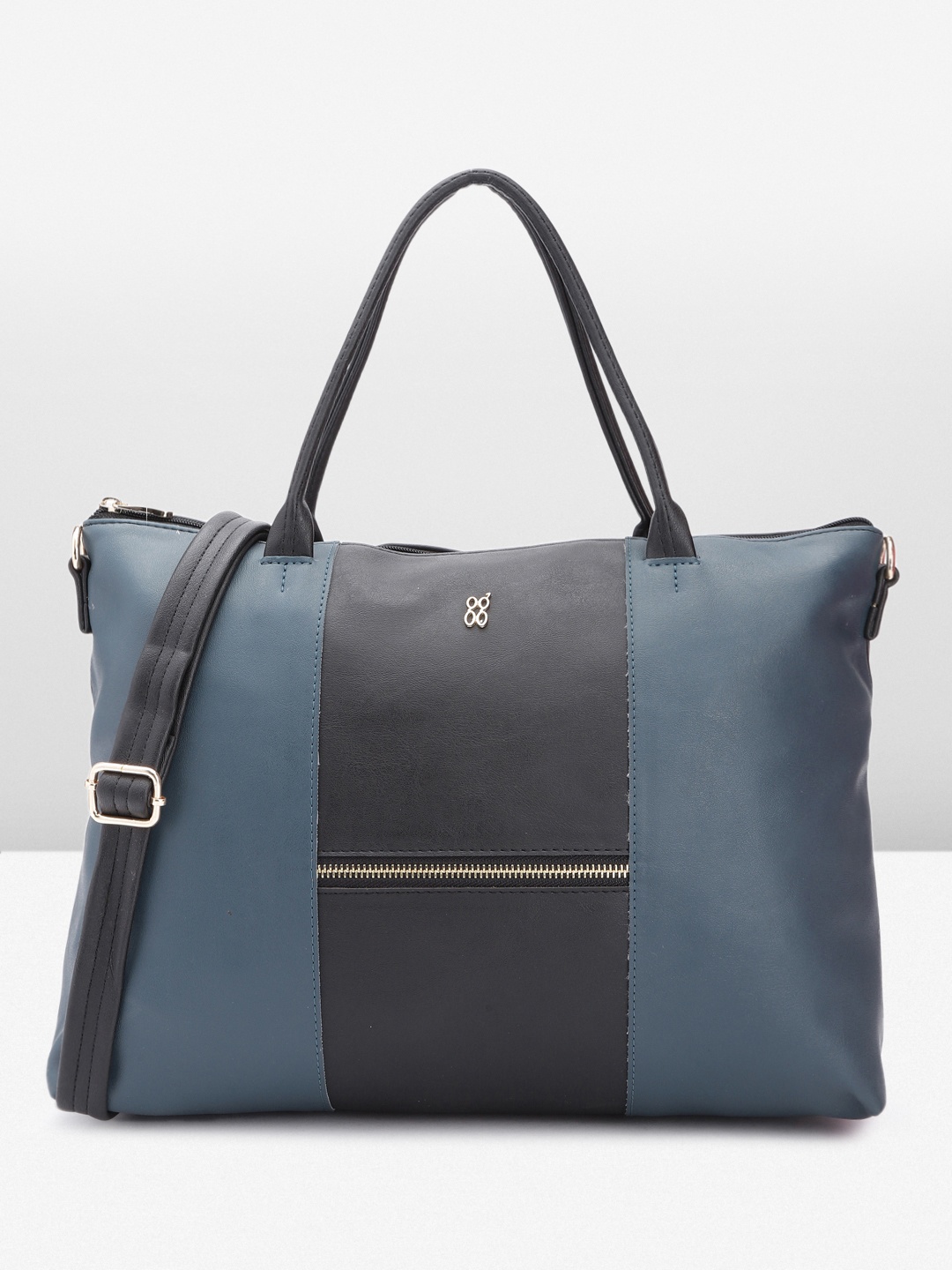 

Baggit Colourblocked Laptop Handheld Bag, Black