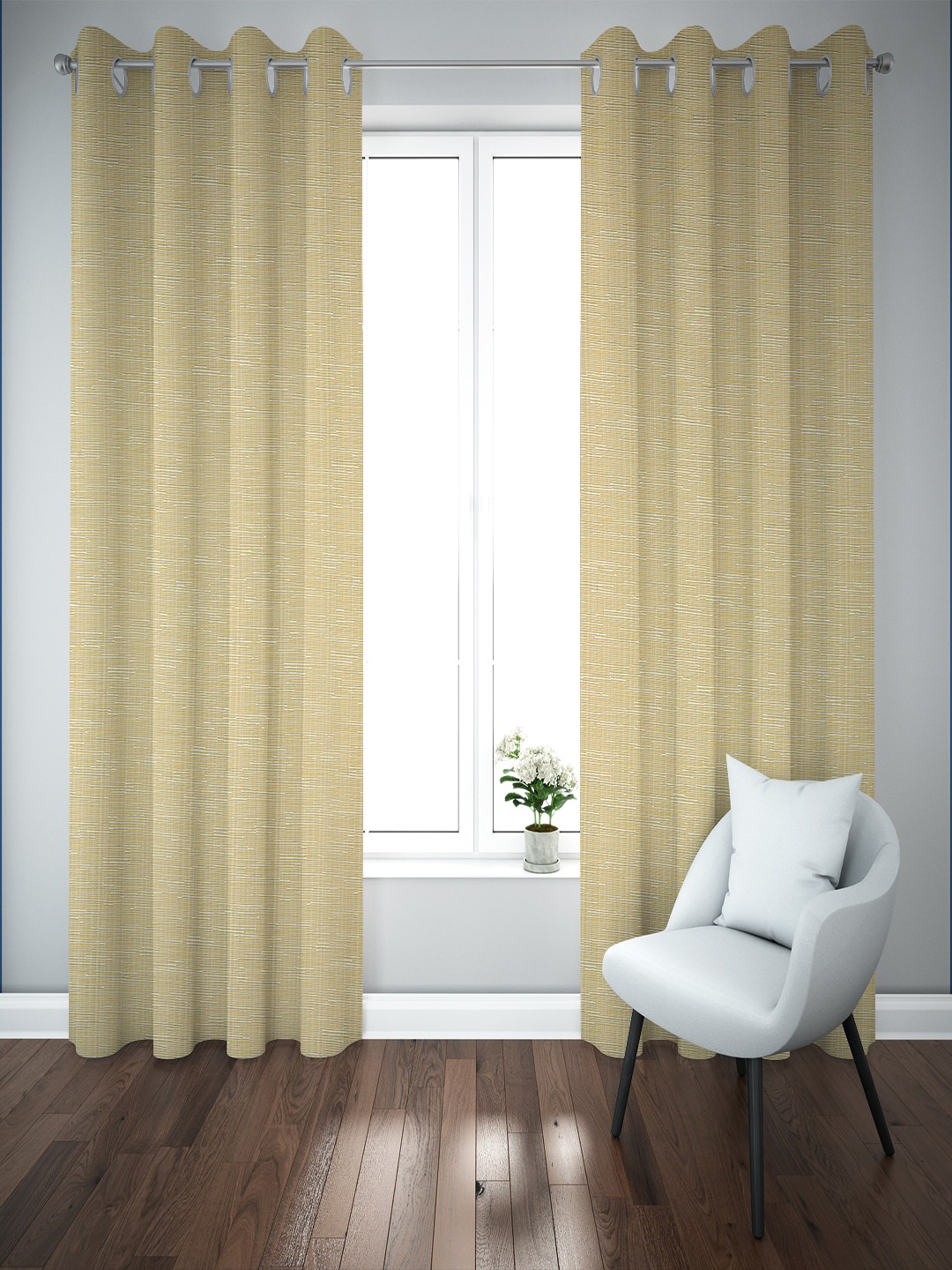

Just Home Summer 2023 Beige 2 Pieces Room Darkening Long Door Curtains