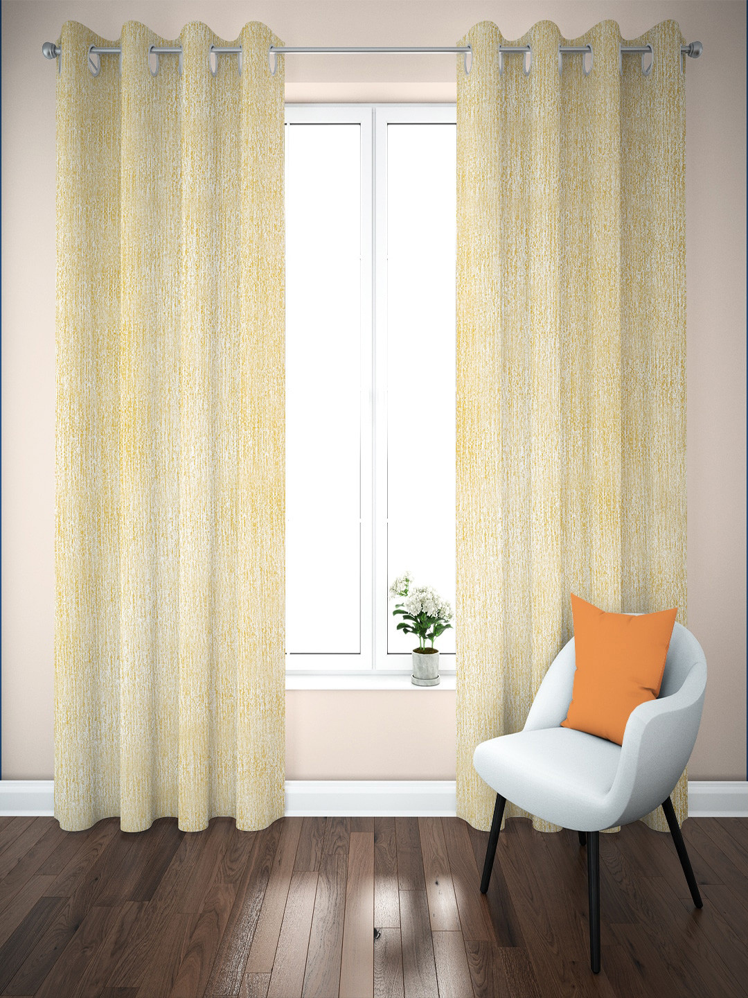 

Just Home Summer 2023 Beige 2 Pieces Room Darkening Long Door Curtains, Green