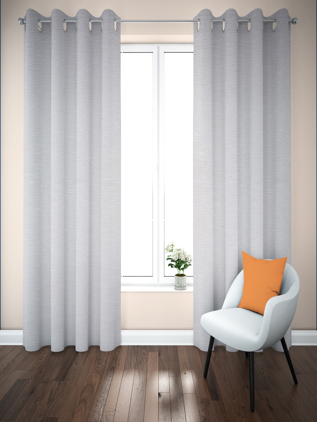 

Just Home Summer 2023 Grey 2 Pieces Room Darkening Long Door Curtains