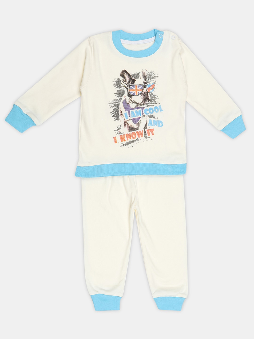 

YK Infant Kids Printed T-shirt with Pyjamas, Blue