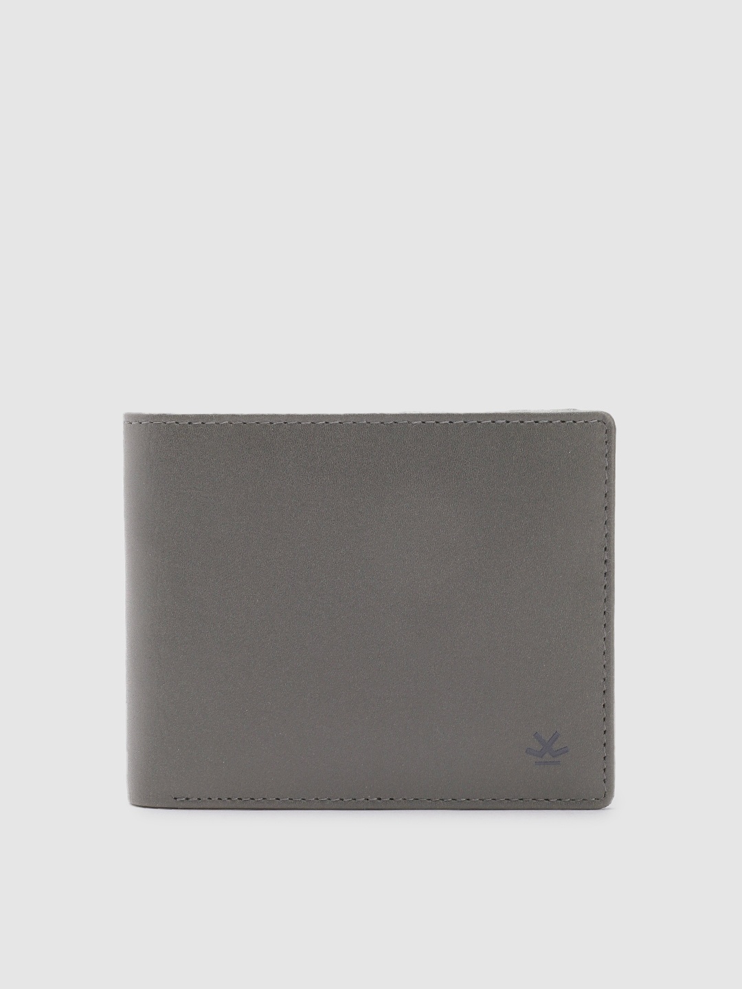 

WROGN Men Leather Two Fold Wallet, Grey