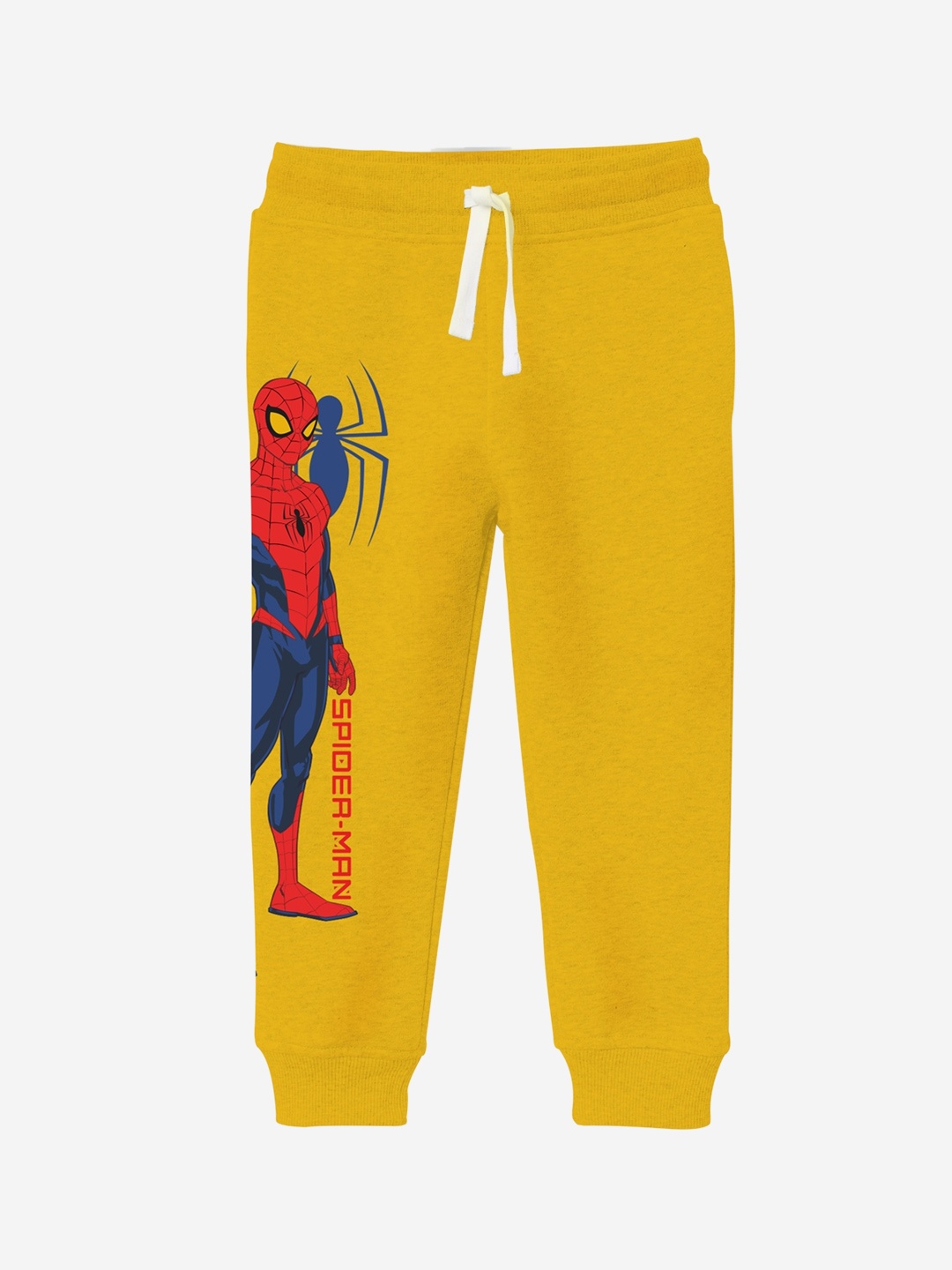 

Minicult Boys Printed Cotton Joggers, Yellow