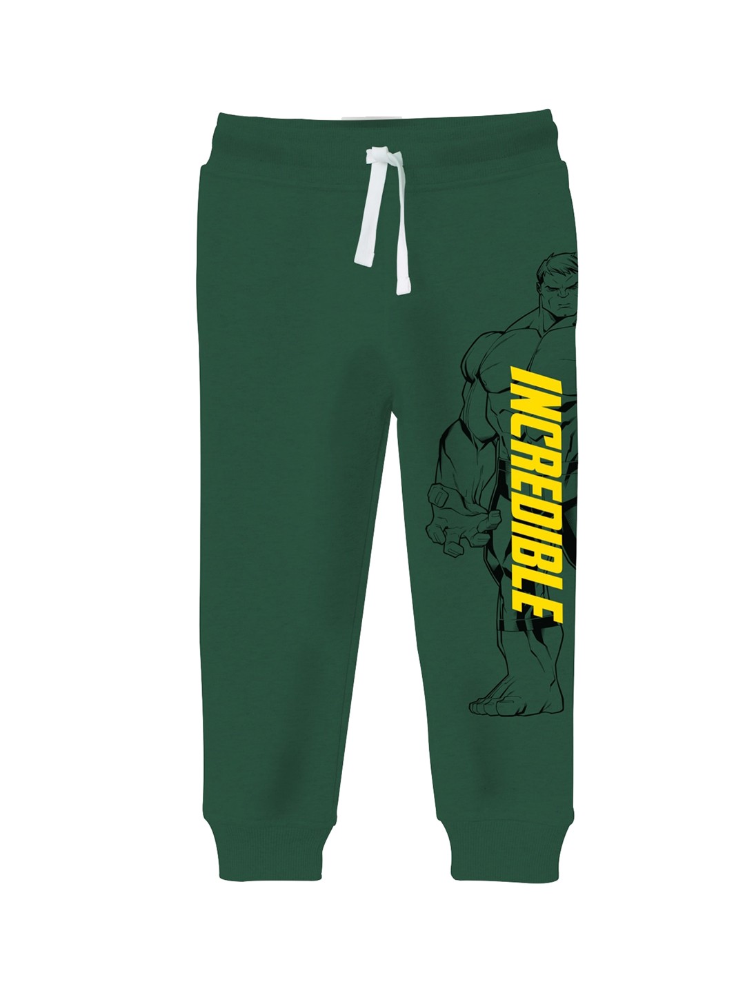 

Minicult Boys Printed Cotton Joggers, Green
