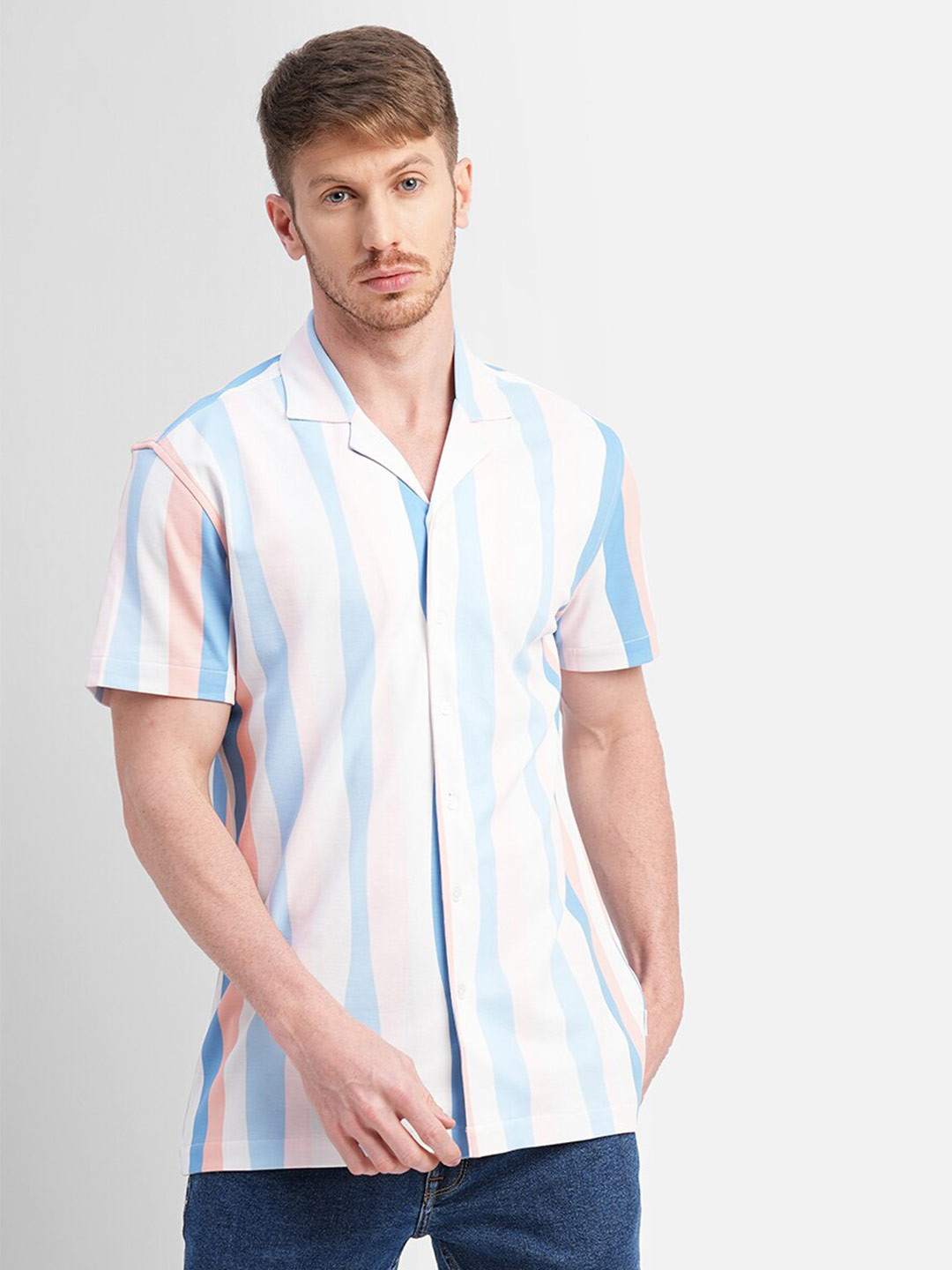 

Jack & Jones Striped Cotton Casual Shirt, White