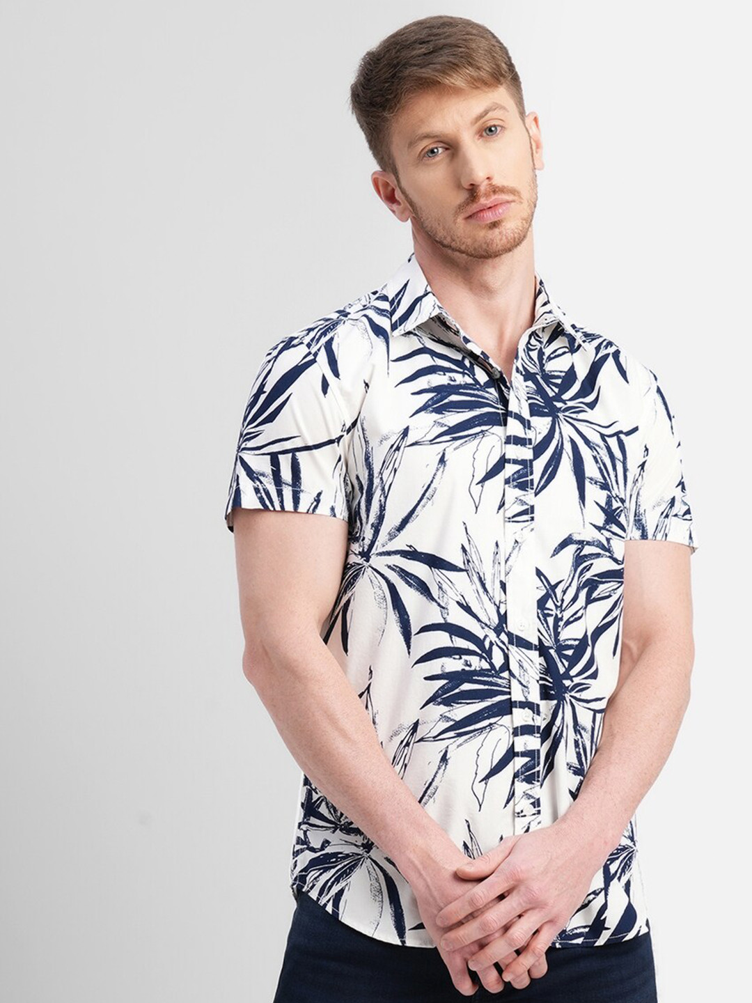 

Jack & Jones Slim Fit Floral Printed Casual Shirt, White