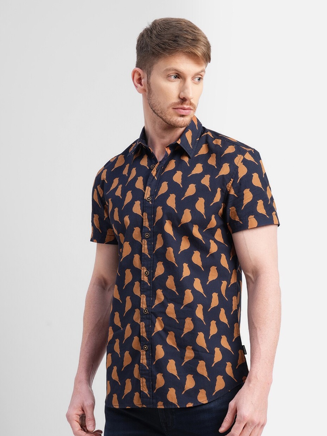

Jack & Jones Conversational Printed Slim Fit Casual Shirt, Blue