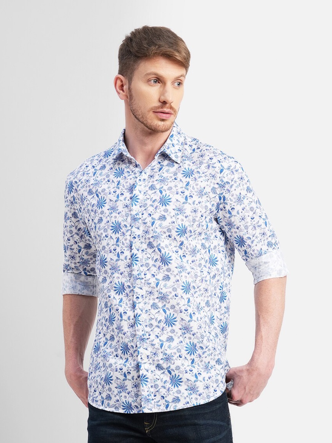 

Jack & Jones Floral Printed Slim Fit Casual Shirt, White