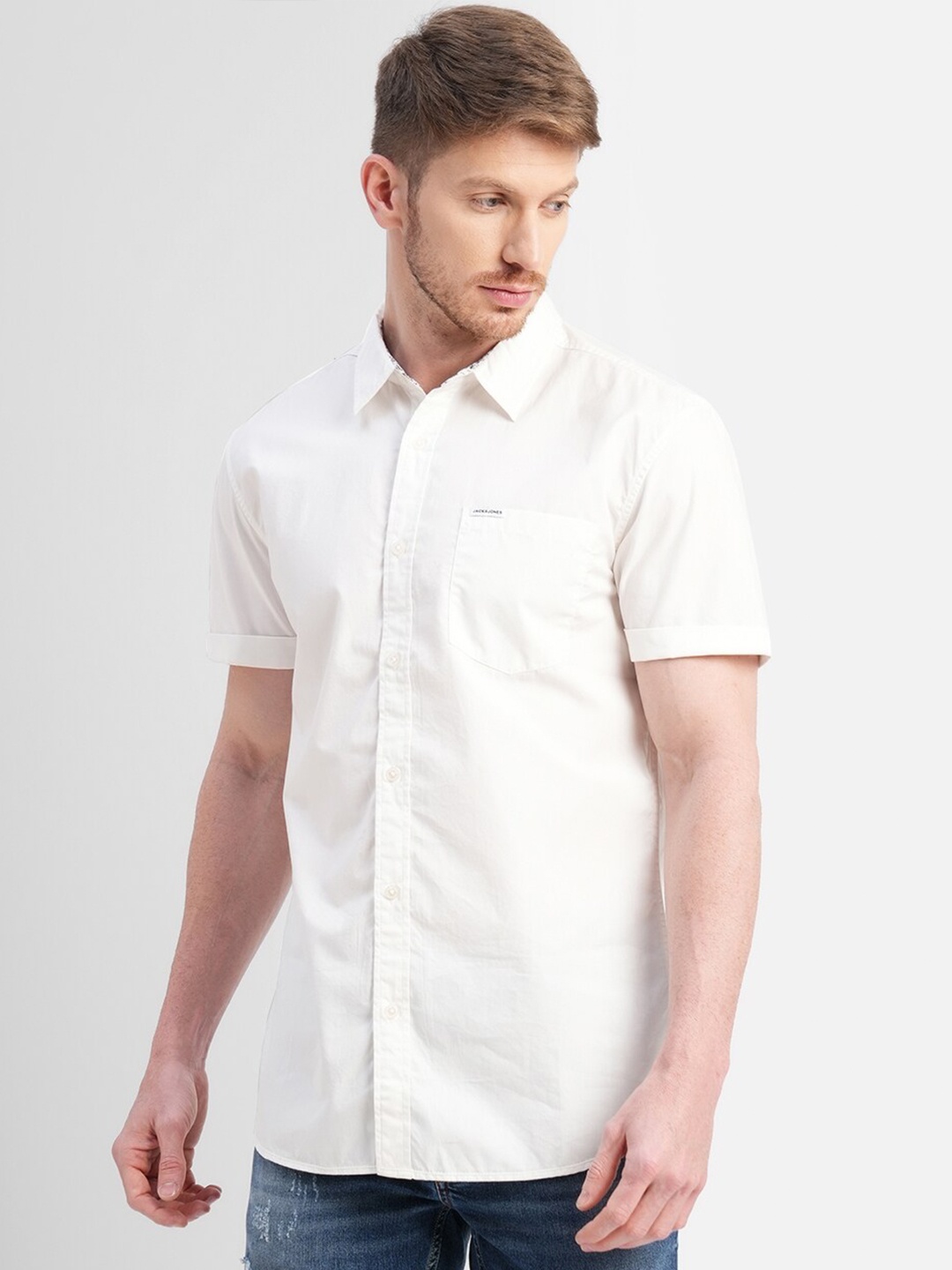 

Jack & Jones Cotton Slim Fit Casual Shirt, White