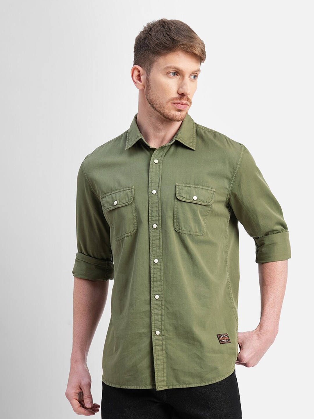 

Jack & Jones Slim Fit Casual Cotton Shirt, Olive