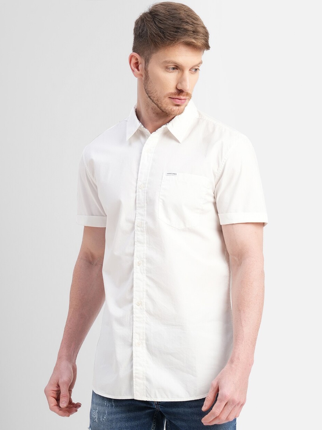 

Jack & Jones Slim Fit Cotton Casual Shirt, White