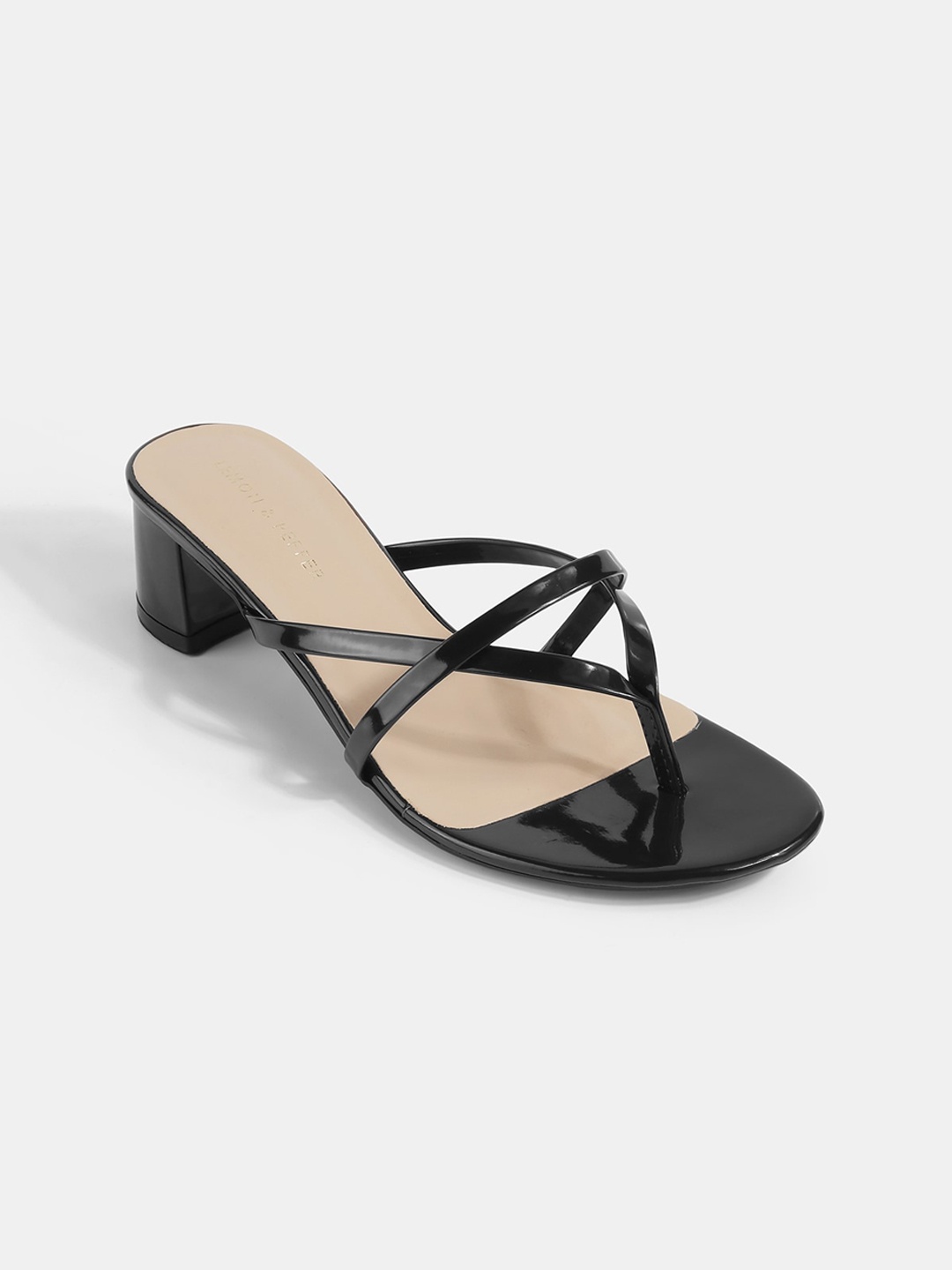 

LEMON & PEPPER PU Block Heels, Beige