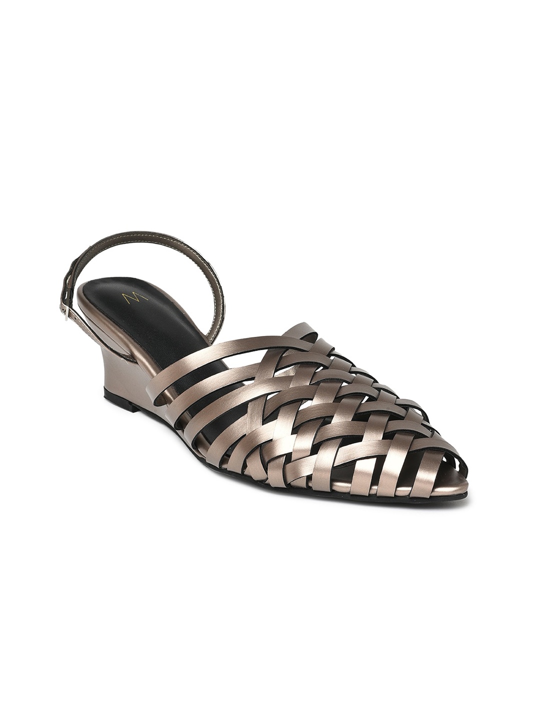 

W Black Colourblocked PU Wedge Pumps Heels