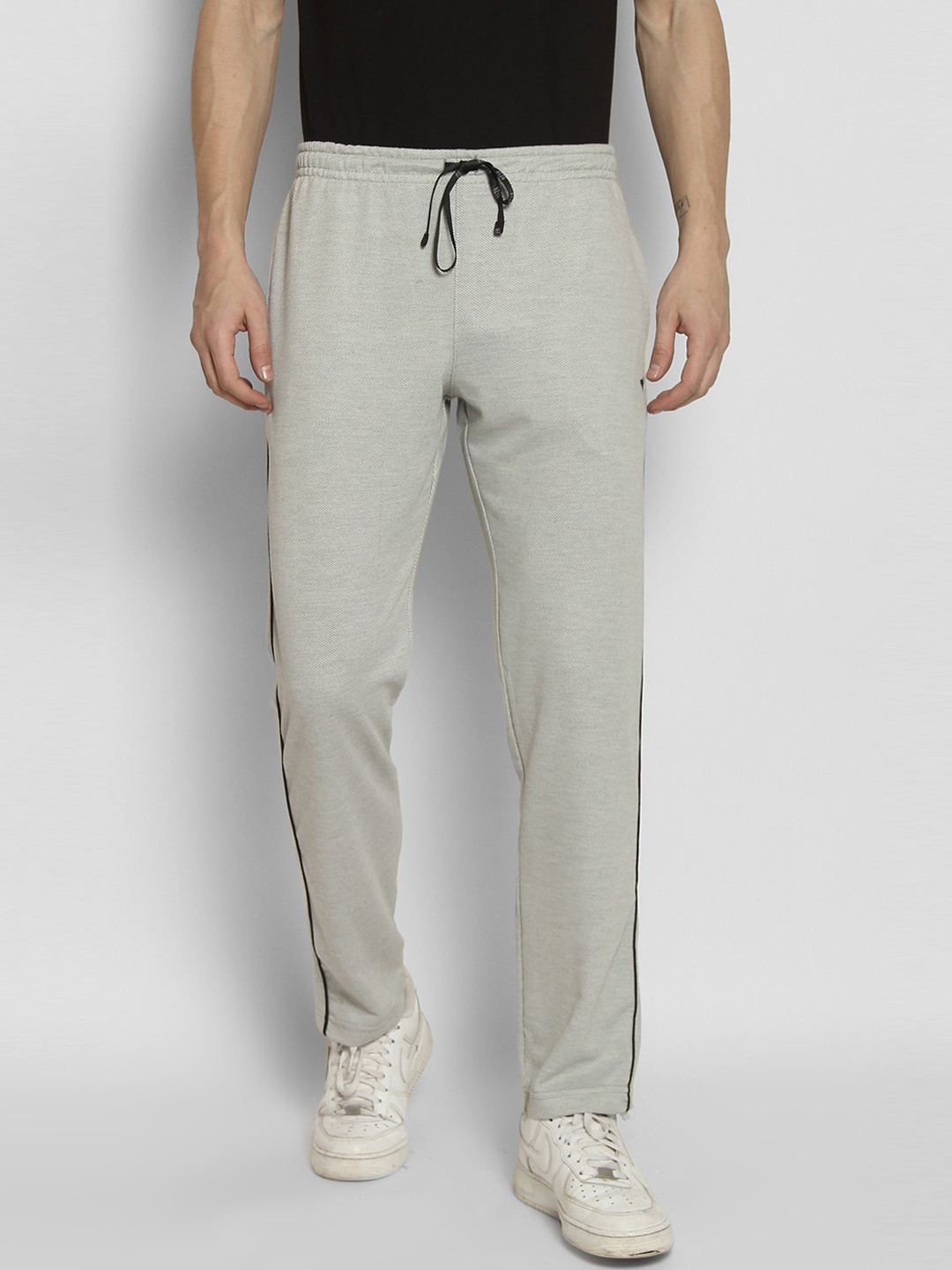 

NEVA Men Textured Regular Fit Mid-Rise Track Pants, Grey