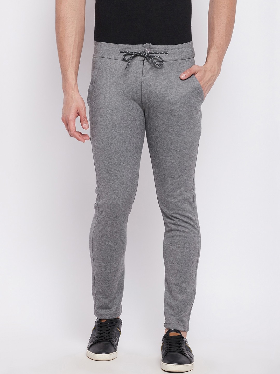 

NEVA Men Grey Slim-Fit Track Pants