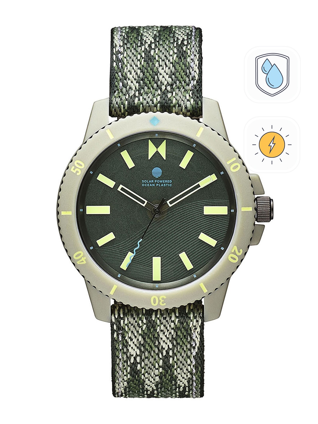 

MVMT Embellished Dial Analogue Solar Powered Watch 28000208, Green