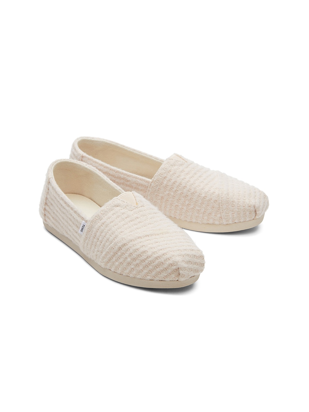 

TOMS Women Textured Lightweight Canvas Slip-On Sneakers, Beige