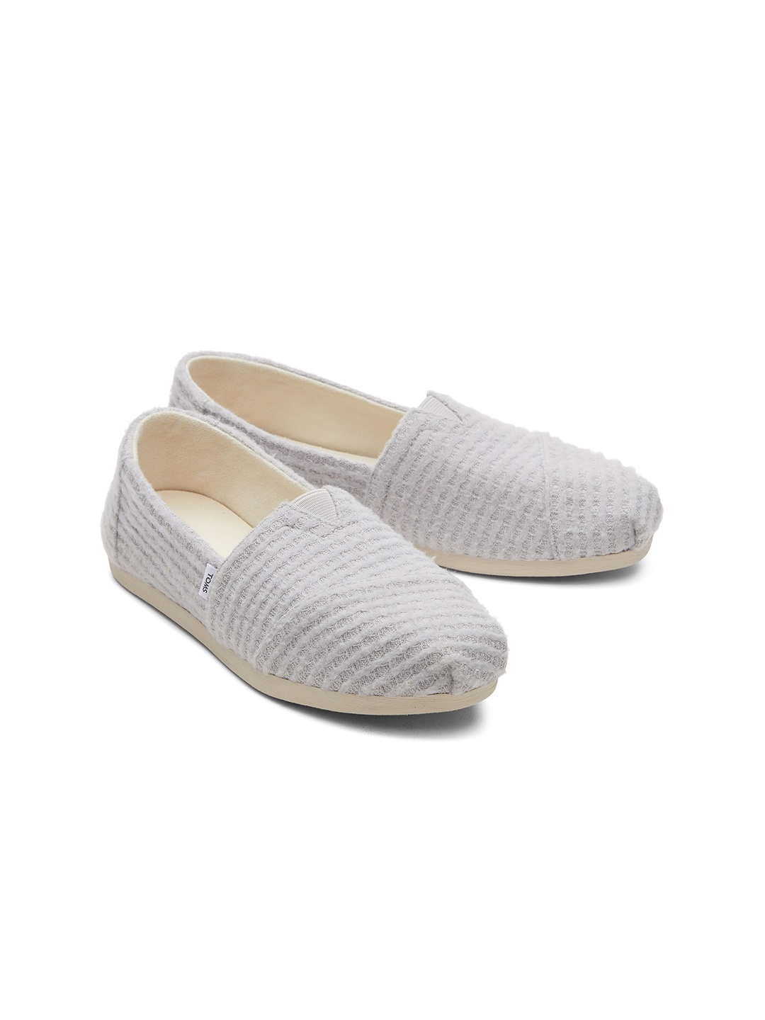 

TOMS Women Woven Design Lightweight Canvas Slip-on Espadrilles, Grey