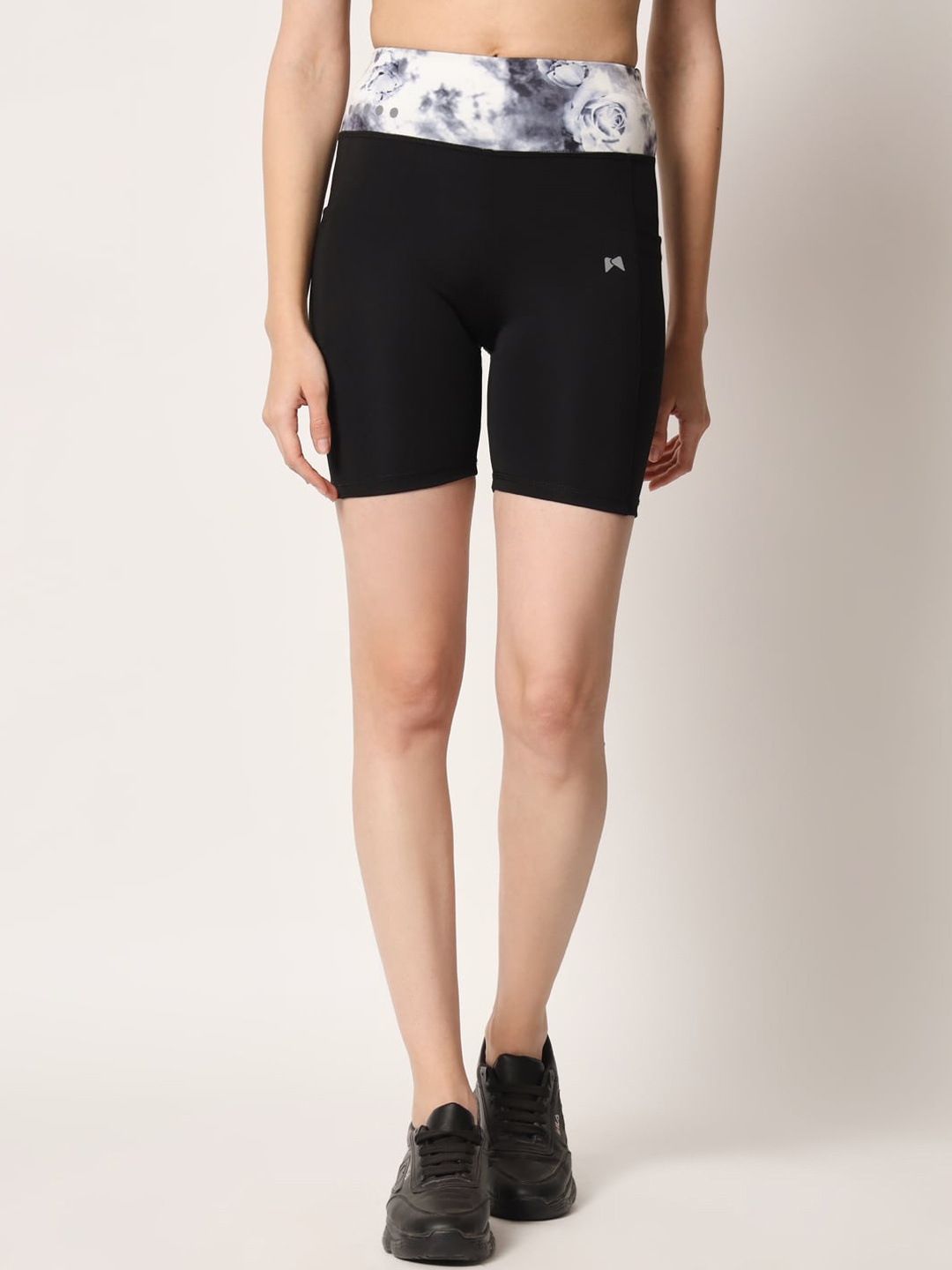 

MUSCLE TORQUE Women High-Rise Sports Shorts, Black
