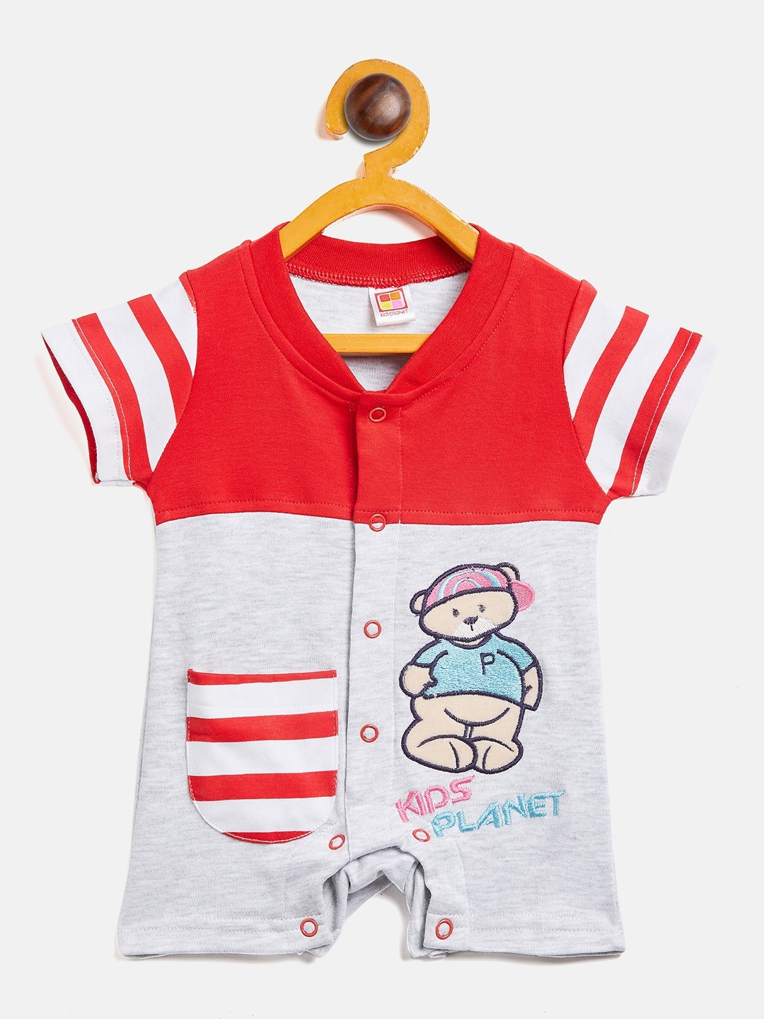 

Camey Infants Kids Printed Cotton Rompers, Red