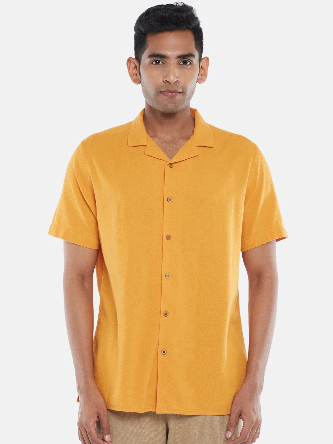 

7 Alt by Pantaloons Cotton Casual Shirt, Yellow