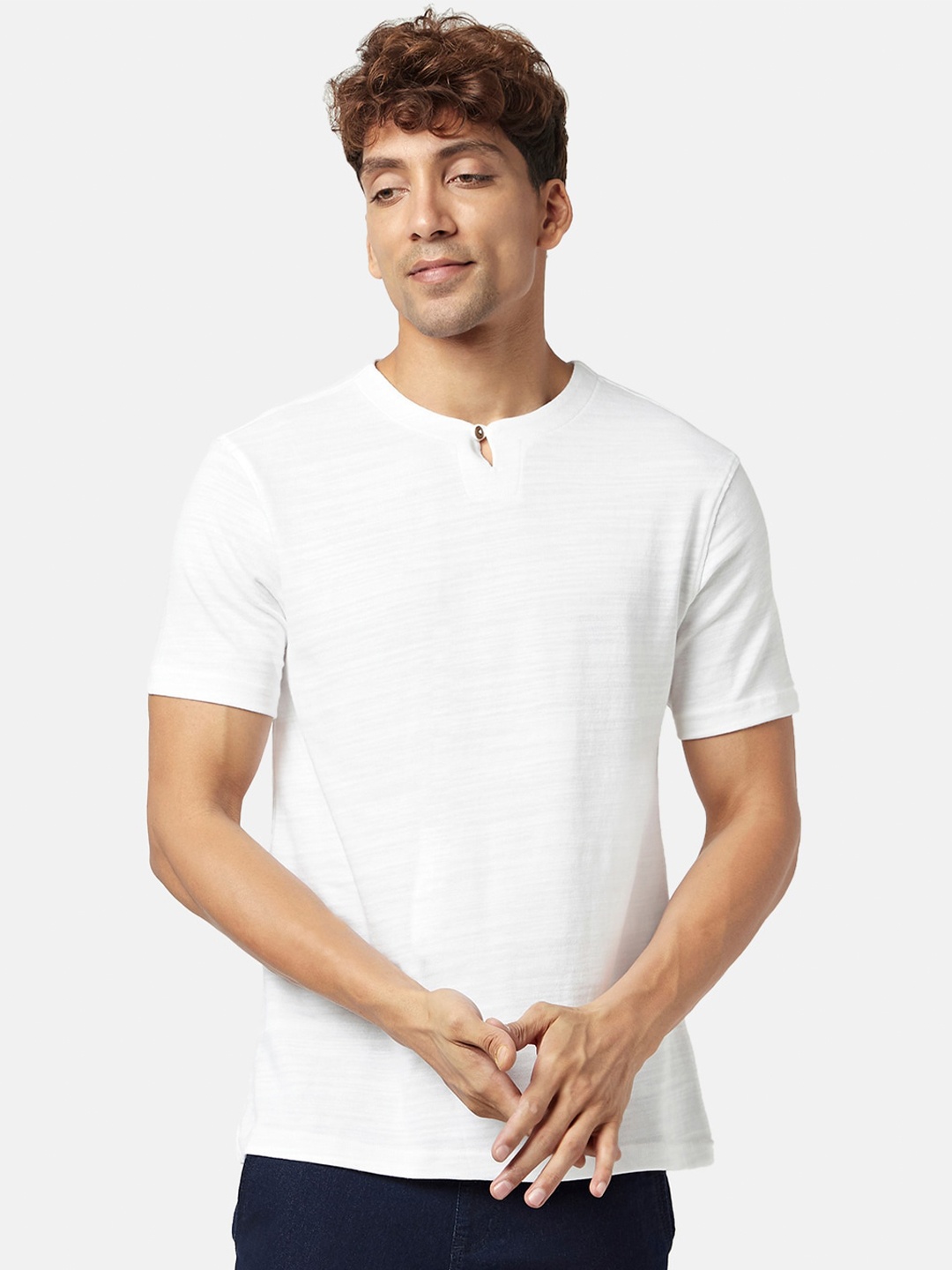 

7 Alt by Pantaloons Round Neck Cotton T-shirt, White