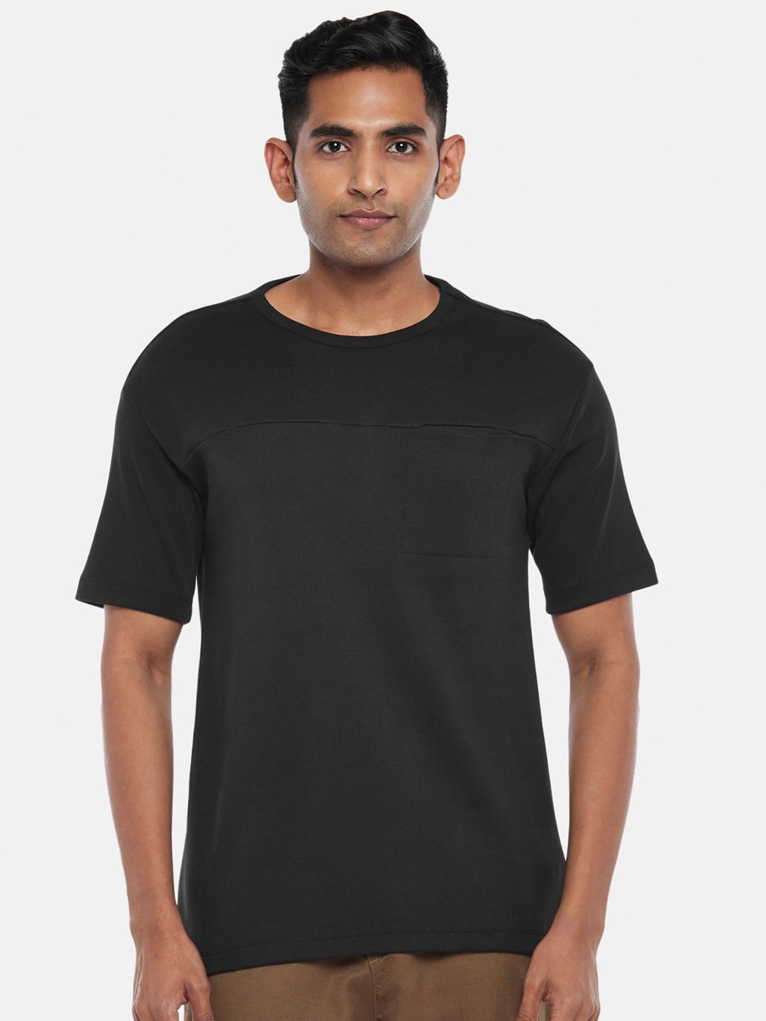 

7 Alt by Pantaloons Relaxed Fit Cotton T-shirt, Black