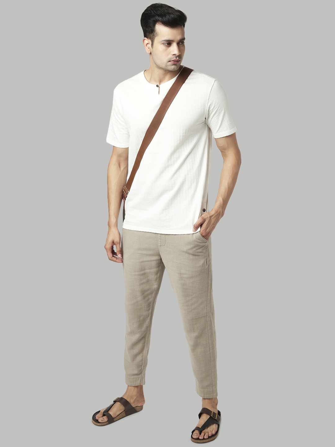 

7 Alt by Pantaloons Round Neck Short Sleeves Cotton T-shirt, Off white