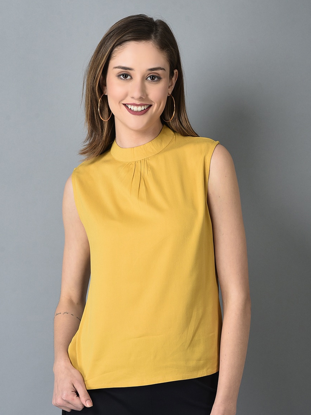 

CANOE High Neck Sleeveless Top, Yellow