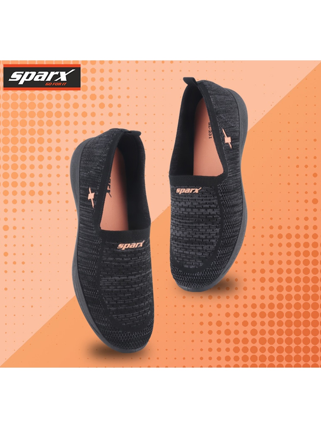 

Sparx Women Textile Walking Non-Marking Shoes, Black